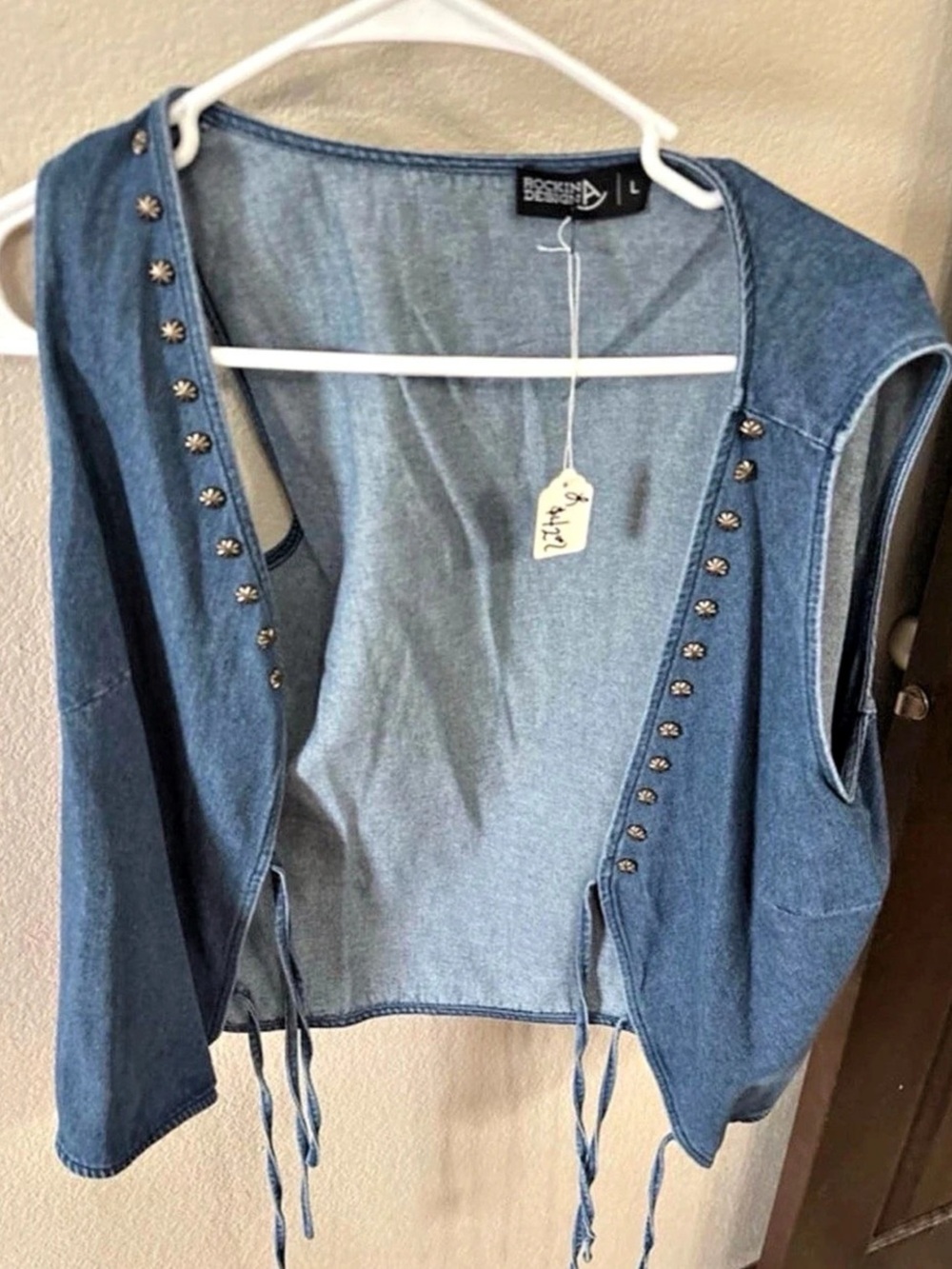 BONGO Denim Vest Blue Size Large New